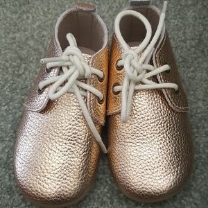 Monkey feet Rose Gold shoes 12-18 months